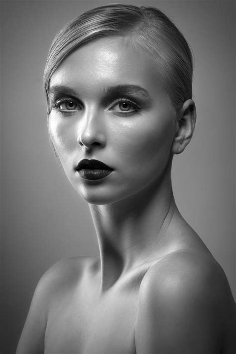 black and white female portraits